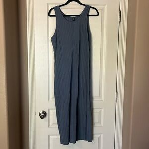 Stretchy midi form fitting blue dress; SHEIN; size XL